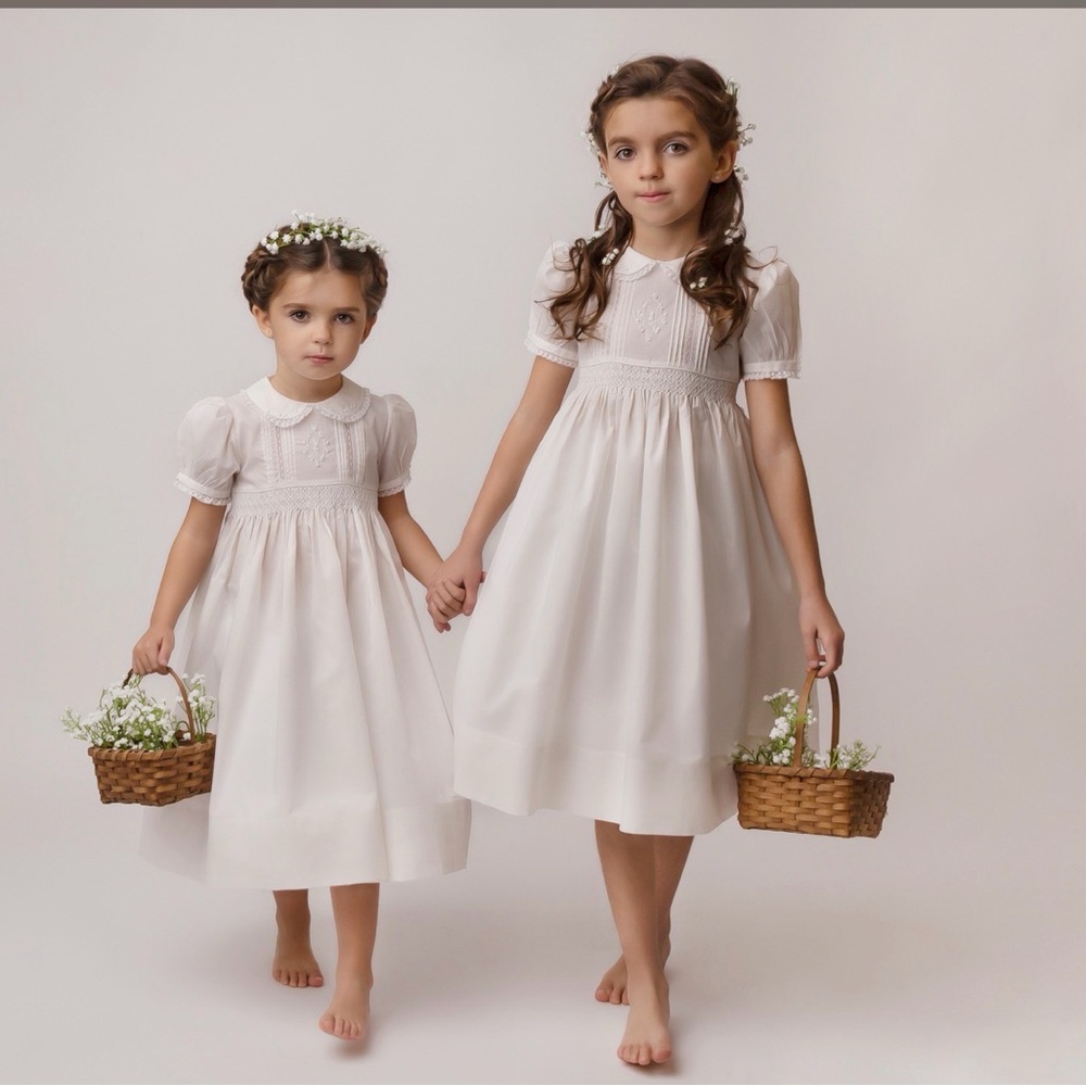 Beautiful Feltman Bros White Smocked Dress with Embroidered Detail - Picture 13 of 13
